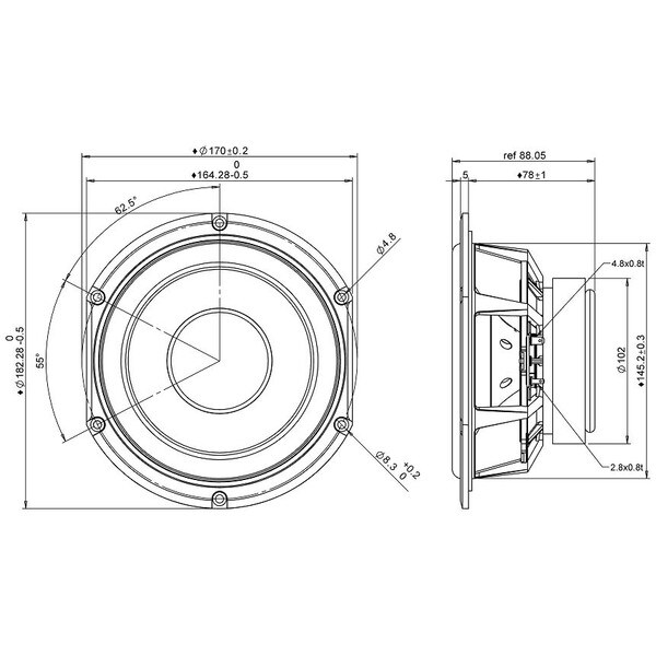 Main product image for Peerless HDS-P835025 6-1/2" Aluminum Cone HDS Woofer 264-1086